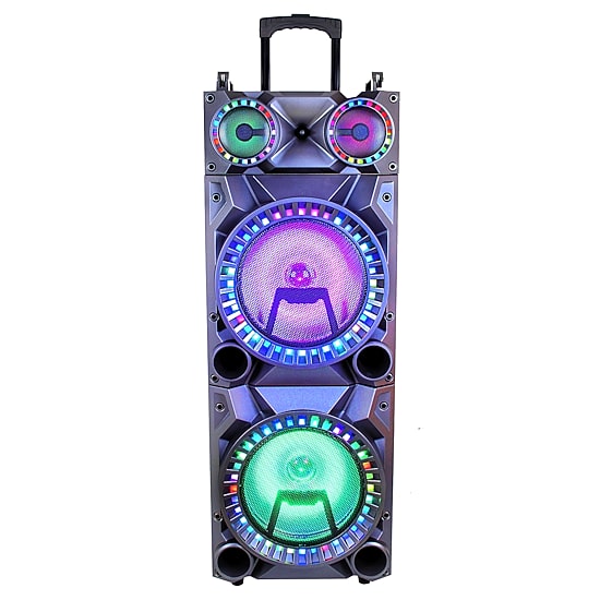 BeFree Sound Rechargeable Bluetooth 12inch Double Subwoofer Portable Party Speaker