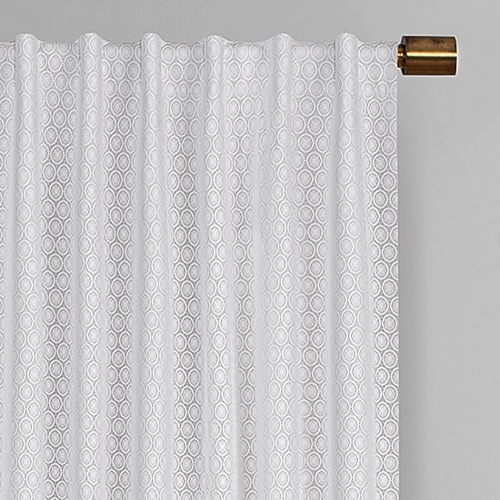 Eclipse Nora Crochet Rod Pocket Back Tab Blackout Single Curtain Panel