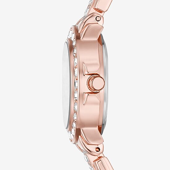 Geneva Womens Crystal Accent Rose Goldtone Bracelet Watch Fmdjm285