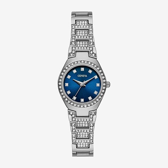 Geneva Womens Crystal Accent Silver Tone Bracelet Watch Fmdjm291