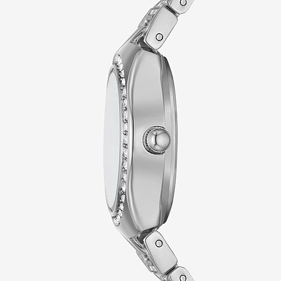 Geneva Womens Crystal Accent Silver Tone Bracelet Watch Fmdjm291