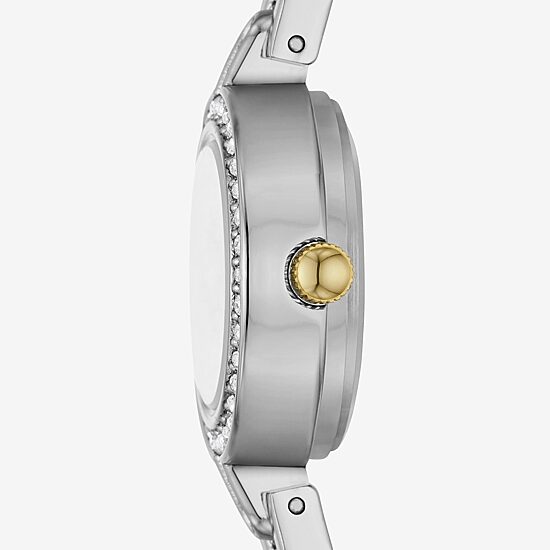 Geneva Geneva Ladies Womens Crystal Accent Silver Tone 2-pc. Watch Boxed Set Fmdjset078