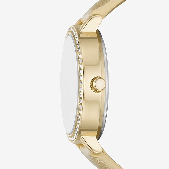 Christmas Sets Womens Crystal Accent Gold Tone 4-pc. Watch Boxed Set Fmdjps202