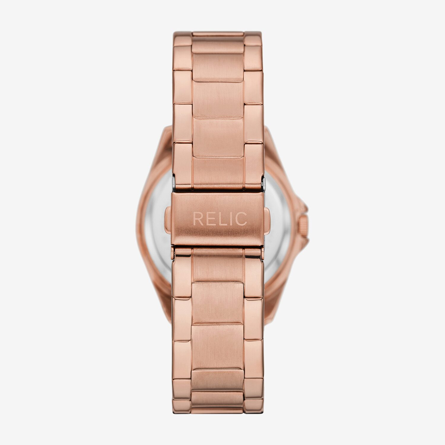 Relic By Fossil Womens Rose Goldtone Stainless Steel Bracelet Watch Zr16023