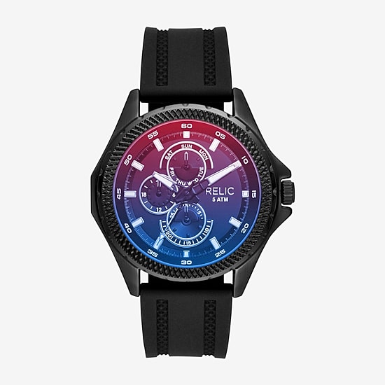 Relic By Fossil Mens Black Strap Watch Zr16028