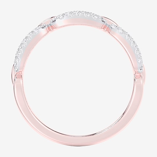 (G-H / Si1-Si2) Womens 1/4 CT. T.W. Lab Grown White Diamond 10K Gold Cocktail Ring