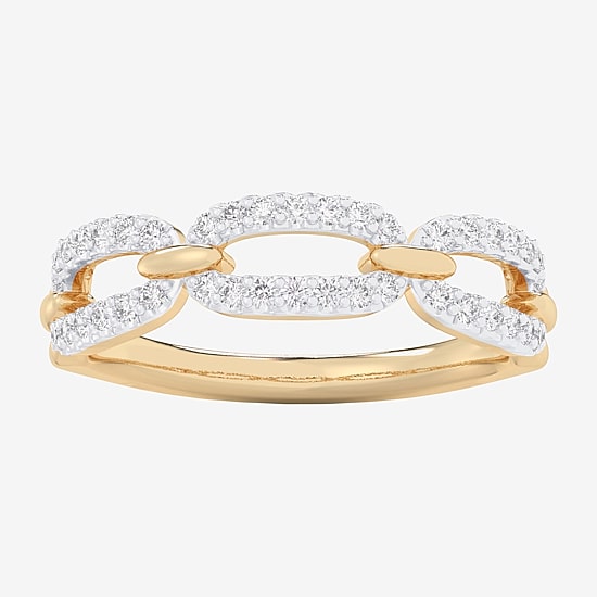 (G-H / Si1-Si2) Womens 1/4 CT. T.W. Lab Grown White Diamond 10K Gold Band