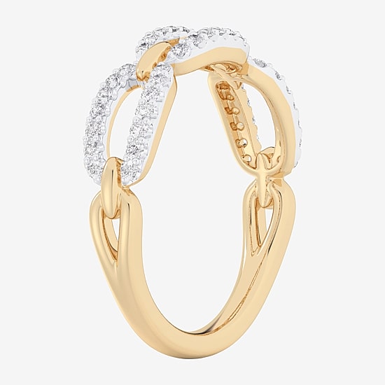 (G-H / Si1-Si2) Womens 1/4 CT. T.W. Lab Grown White Diamond 10K Gold Band