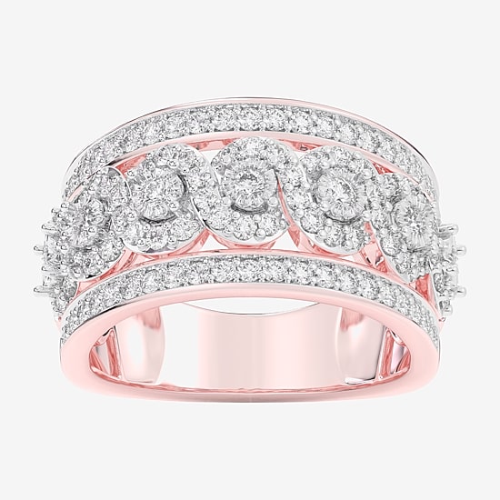 (G-H / Si1-Si2) Womens 1 CT. T.W. Lab Grown White Diamond 10K Gold Band
