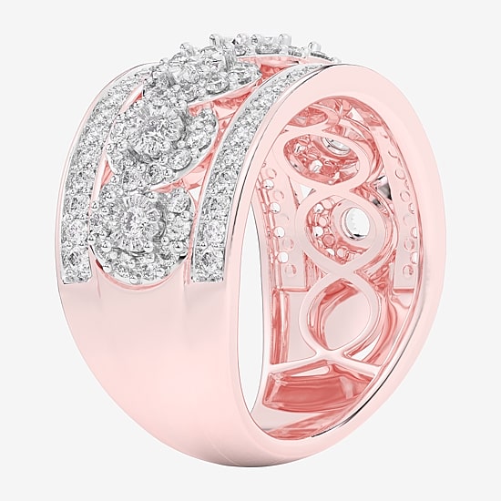 (G-H / Si1-Si2) Womens 1 CT. T.W. Lab Grown White Diamond 10K Gold Band