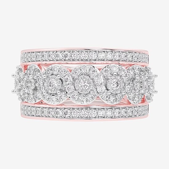 (G-H / Si1-Si2) Womens 1 CT. T.W. Lab Grown White Diamond 10K Gold Band