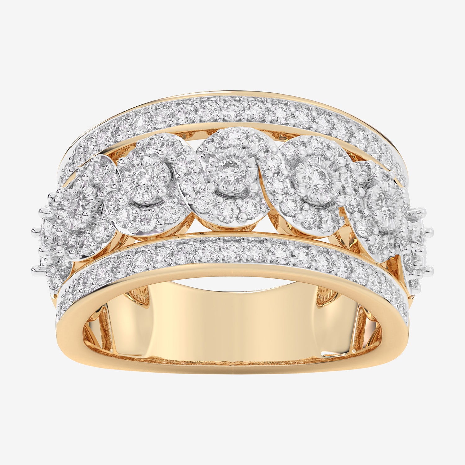 G-H / Si1-Si2) Womens 1 CT. T.W. Lab Grown White Diamond 10K Gold Band