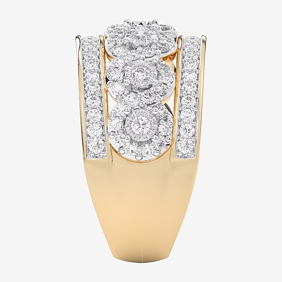 (G-H / Si1-Si2) Womens 1 CT. T.W. Lab Grown White Diamond 10K Gold Band