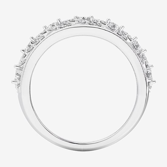 (G-H / Si1-Si2) Womens 1 CT. T.W. Lab Grown White Diamond 10K Gold Band