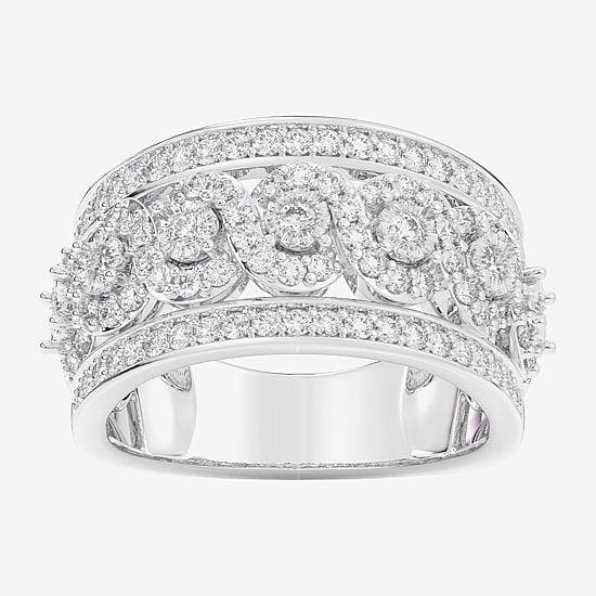 (G-H / Si1-Si2) Womens 1 CT. T.W. Lab Grown White Diamond 10K Gold Band
