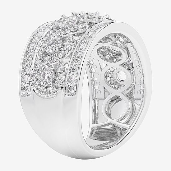 (G-H / Si1-Si2) Womens 1 CT. T.W. Lab Grown White Diamond 10K Gold Band