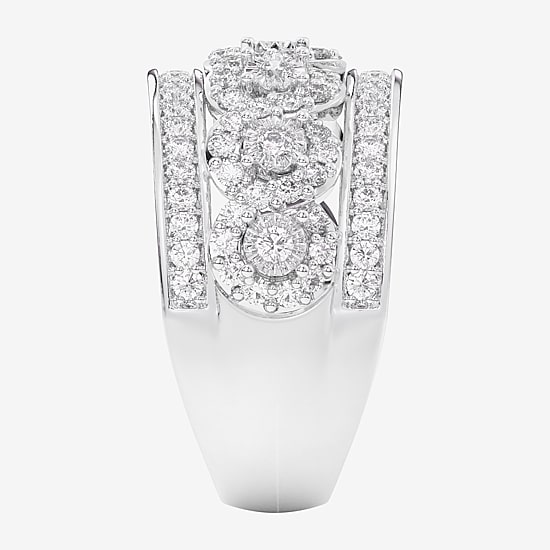(G-H / Si1-Si2) Womens 1 CT. T.W. Lab Grown White Diamond 10K Gold Band