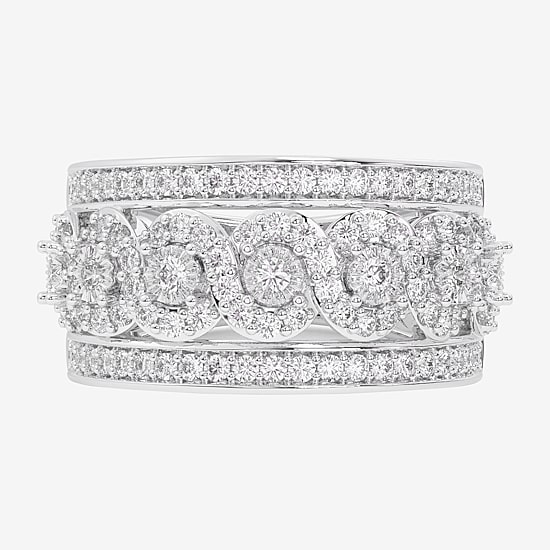 (G-H / Si1-Si2) Womens 1 CT. T.W. Lab Grown White Diamond 10K Gold Band