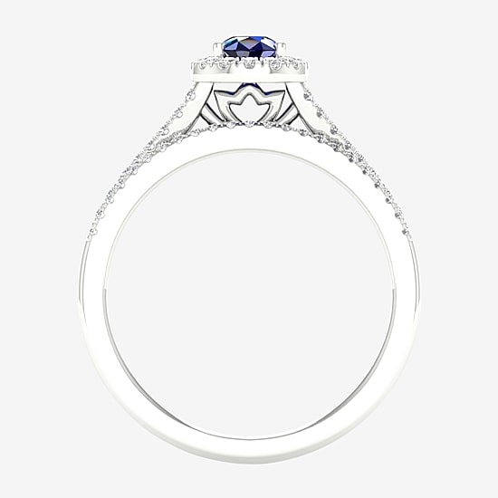 Modern Bride Gemstone Womens 1/3 CT. T.W. Lead Glass-Filled Red Ruby 10K Gold Pear Halo Bridal Set