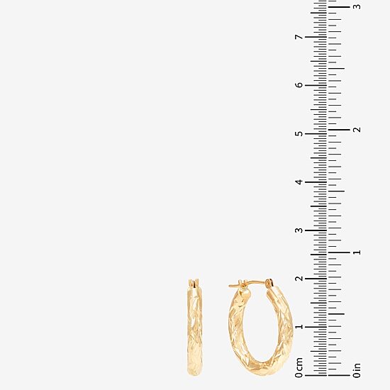 Womens 14K Gold 20mm Round Hoop Earrings