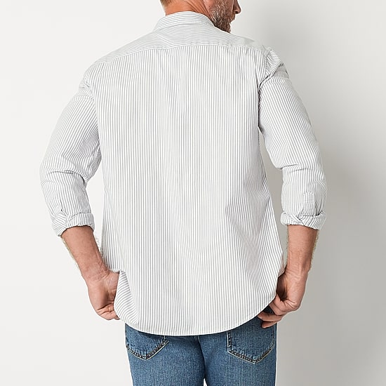 St. John's Bay Performance Oxford Mens Long Sleeve Slim Fit Button-Down Shirt