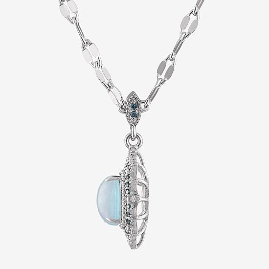 Womens 1/10 CT. T.W. Genuine White Opal Sterling Silver 18 Inch Pendant Necklace