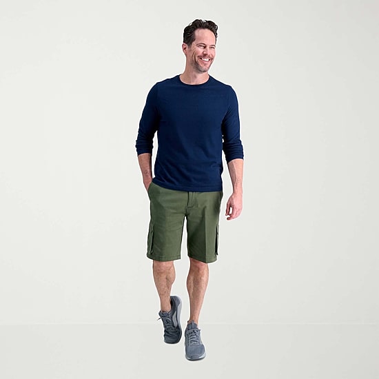Haggar Stretch Comfort Cargo Stretch Tech Mens 10" Stretch Fabric Cargo Short