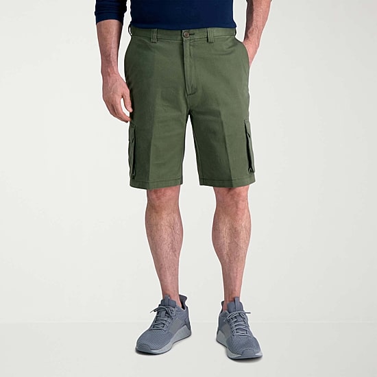 Haggar Stretch Comfort Cargo Stretch Tech Mens 10" Stretch Fabric Cargo Short