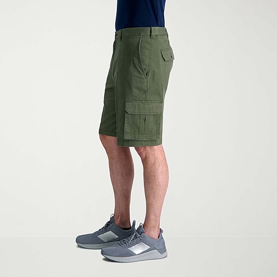 Haggar Stretch Comfort Cargo Stretch Tech Mens 10" Stretch Fabric Cargo Short