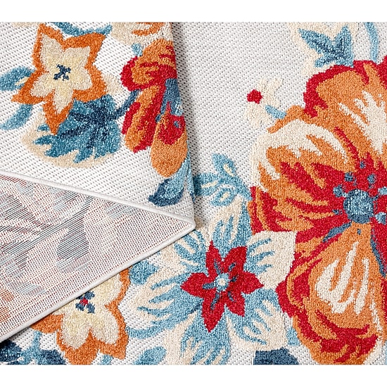 Town And Country Hibiscus Floral Outdoor Indoor Rectangular Area Rug