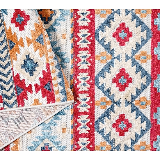 Town And Country Dahlia Pattern Outdoor Indoor Rectangular Area Rug