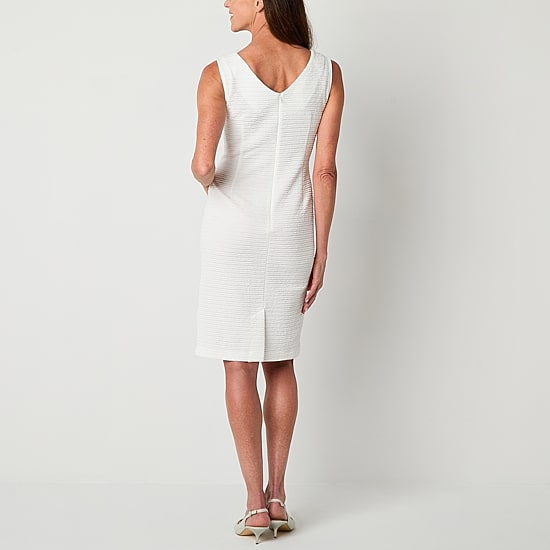 Maya Brooke Womens Pearl Trim Jacket Dress