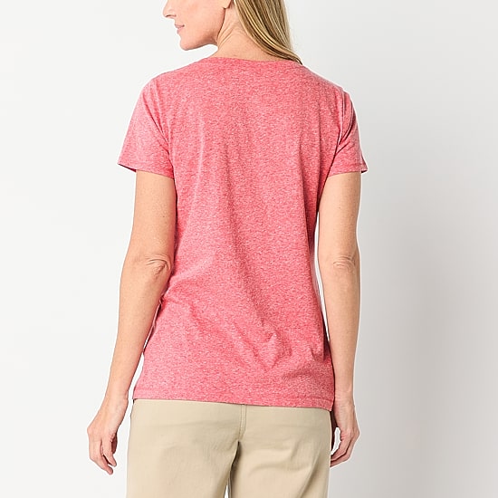 St. John's Bay Womens Crew Neck Short Sleeve T-Shirt