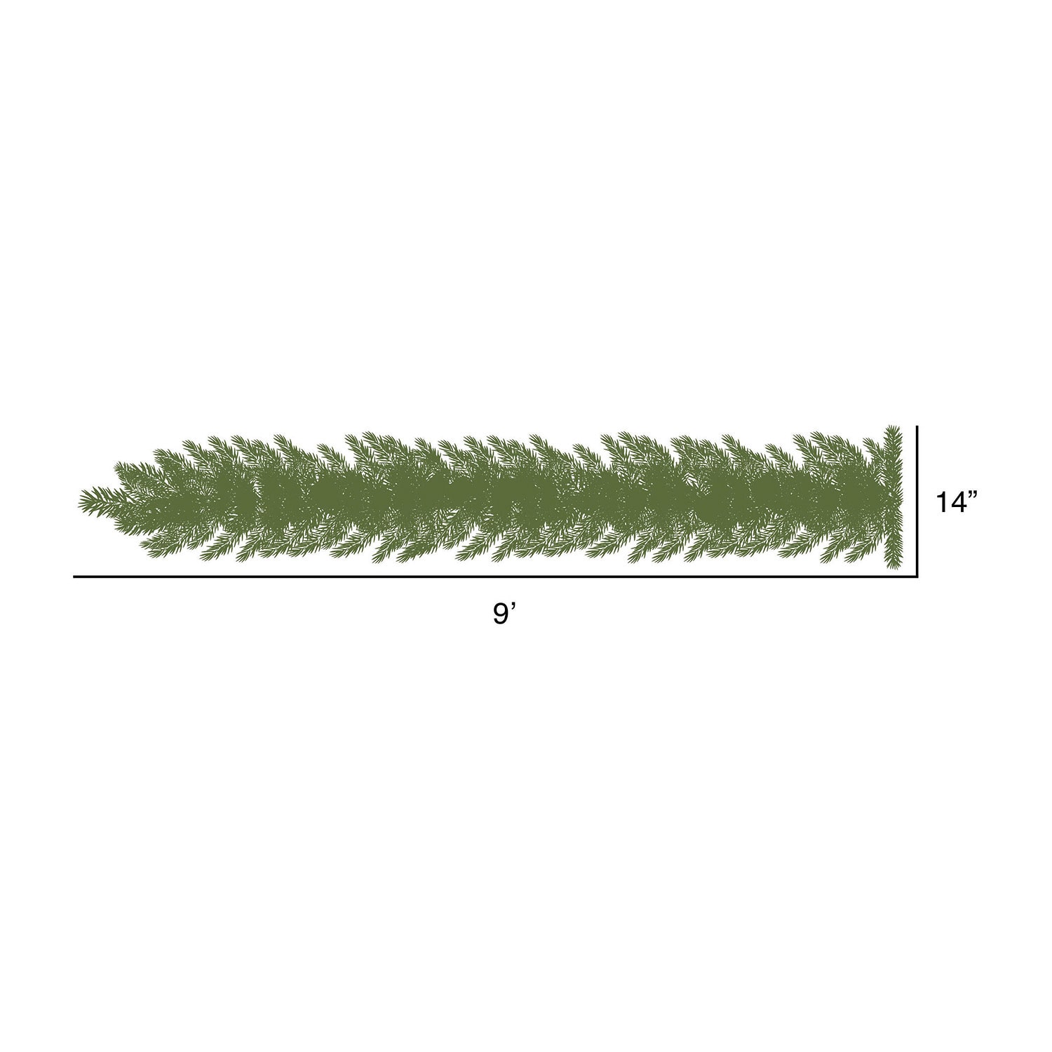Vickerman 9' Camden Fir Christmas Garland Unlit