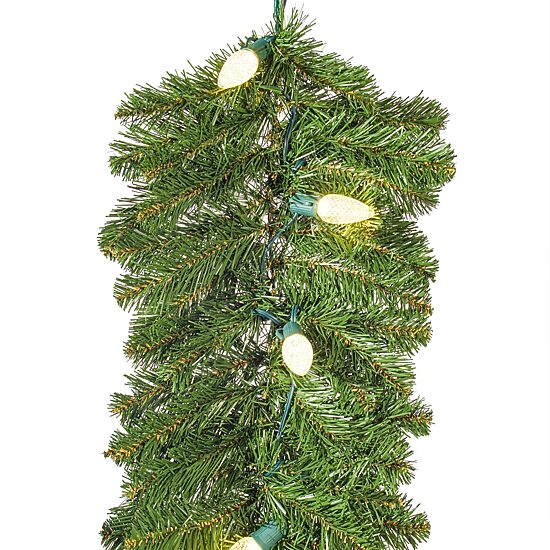 Vickerman 9' Oregon Fir Christmas Garland with 150 Warm White LED Lights