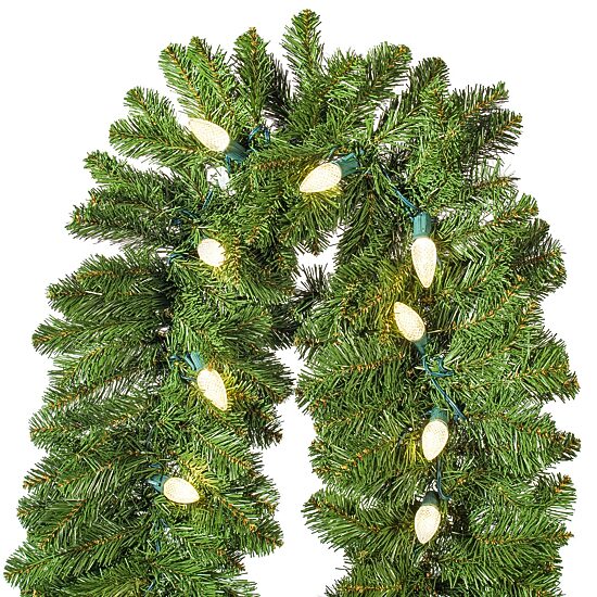 Vickerman 9' Oregon Fir Christmas Garland with 150 Warm White LED Lights