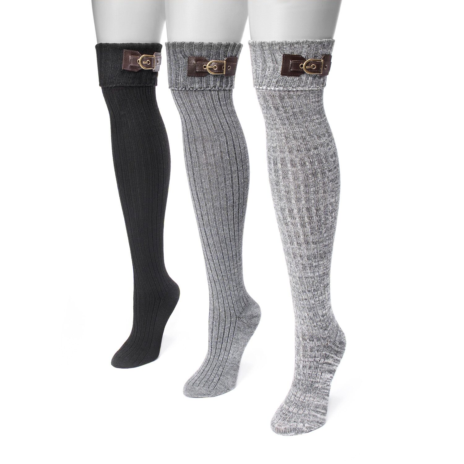 Muk Luks Womens Multi-Pack 3 Pair Boot Socks