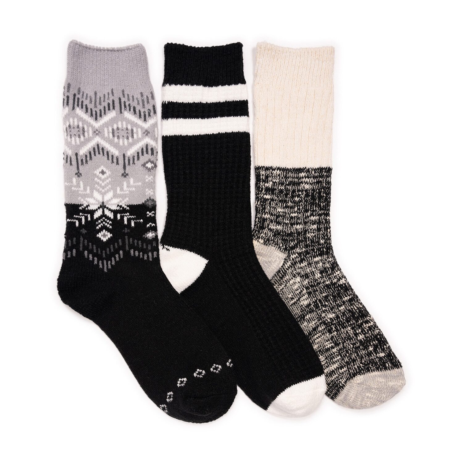 Muk Luks Womens Multi-Pack 3 Pair Boot Socks