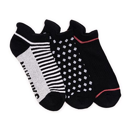 Muk Luks 3 Pair Compression Socks Womens, One Size Fits Most, Black