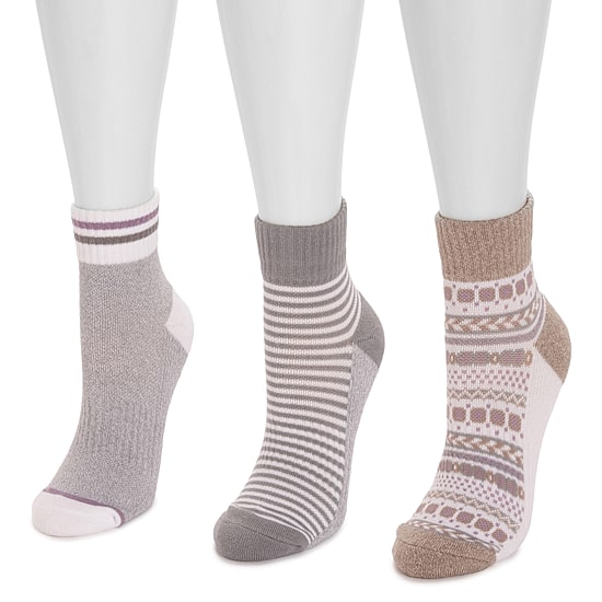 Muk Luks 3 Pair Compression Socks Womens