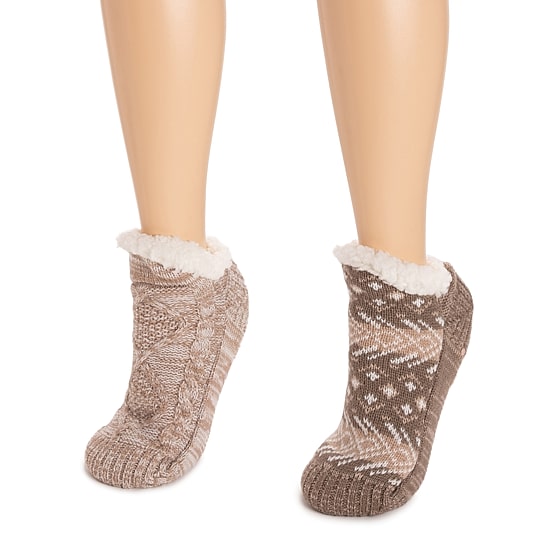 Muk Luks Womens 2 Pair Slipper Socks