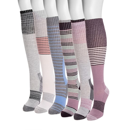 Muk Luks 6 Pair Compression Socks Womens