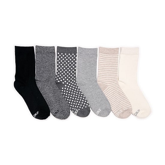 Muk Luks Womens 6 Pair Crew Socks