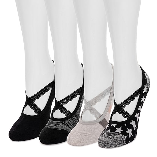 Muk Luks 4 Pair Compression Socks Womens