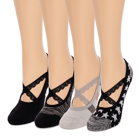 Muk Luks 4 Pair Compression Socks Womens