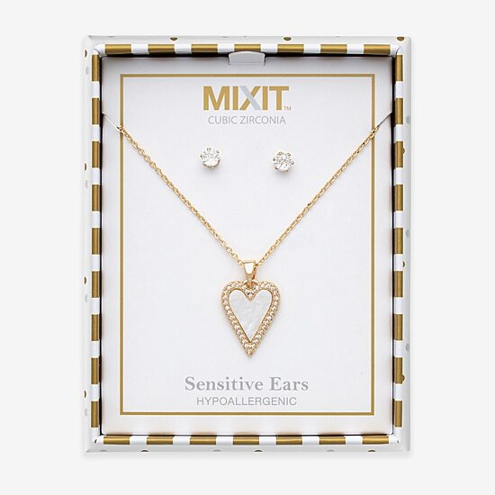 Mixit Womens Glass Hypoallergenic 2-pc. Jewelry Set
