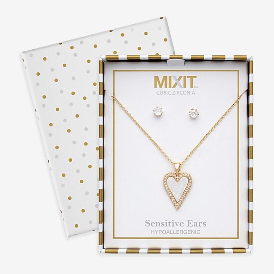 Mixit Womens Glass Hypoallergenic 2-pc. Jewelry Set