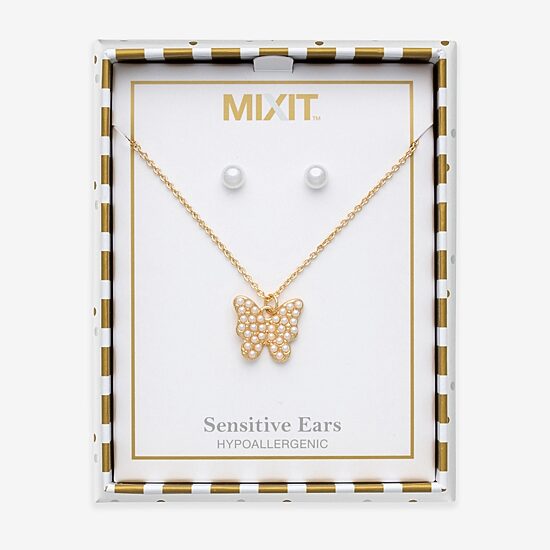 Mixit Womens Glass Hypoallergenic 2-pc. Jewelry Set