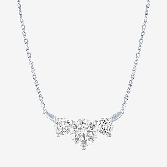(G-H/Si2-I1) Womens 2 CT. T.W. Lab Grown White Diamond 10K Gold 18 Inch Pendant Necklace