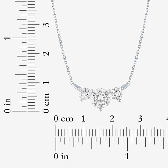 (G-H/Si2-I1) Womens 2 CT. T.W. Lab Grown White Diamond 10K Gold 18 Inch Pendant Necklace